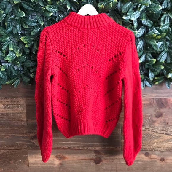 H&M Red Wool Blend Knit Sweater- Size S like new! - Picture 2 of 5